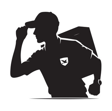 recommend clip art: Delivery man silhouette  illustration  vector set