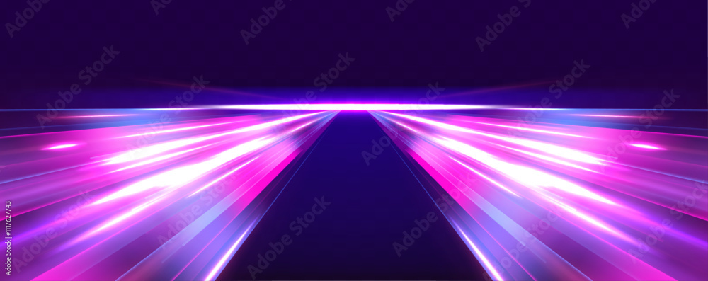 Poster ponomatic neon vector illustration in sporty style of futuristic technologies. bright glowing line o