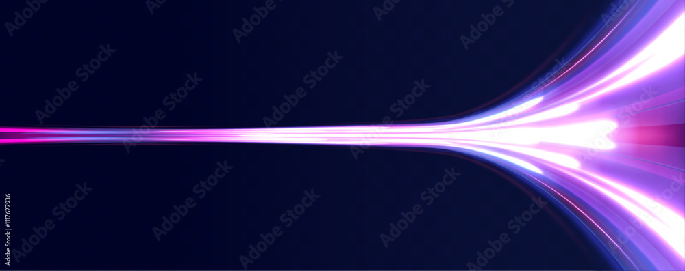 Poster neon glowing horizontal lines, laser beams, and particle motion create an acceleration effect, with 