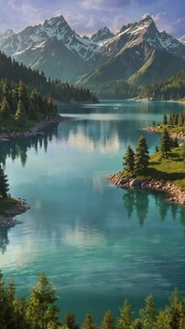 Beautiful Lake View for phone wallpaper. Nature potrait 