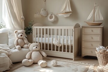 Elegant Neutral Baby Nursery - Cozy and Stylish Room Decor"