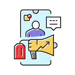influencer marketing color icon vector. influencer marketing sign. isolated symbol illustration