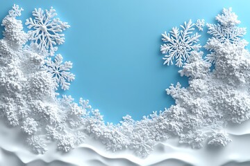 Macro Snowflake On Natural Snowdrift Close-Up - Christmas And Winter Background
