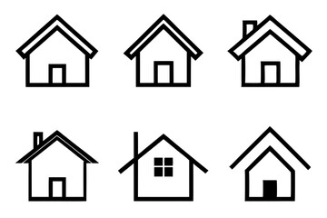 home silhouette icon set.