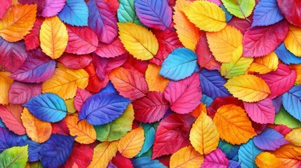 Fototapeta premium Vibrant autumn leaves in a colorful arrangement