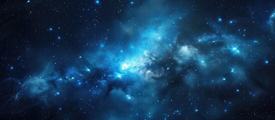 Naklejka premium Cosmic Nebula with Glowing Stars