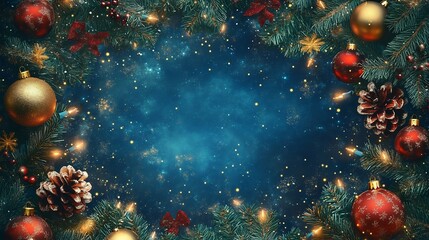 Magical Christmas Holiday Sparkling Background with Copy Space