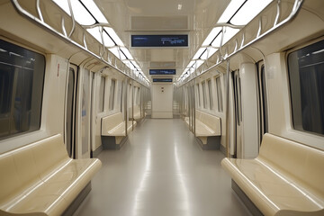 Fototapeta premium Quiet Subway Ride with Comfort and Spacious Interior Design