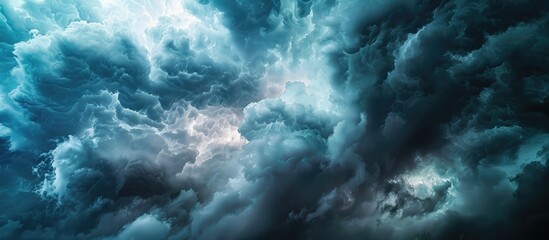 Dark Blue and White Abstract Cloud Formations