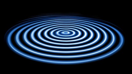 circular blue ripples on a dark background