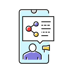 social media consulting color icon vector. social media consulting sign. isolated symbol illustration