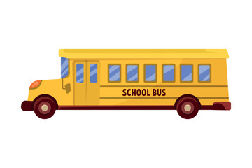 School Bus Transport for Carrying Pupil Vector Illustration