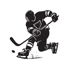 ice hockey player silhouettes  illustration vector