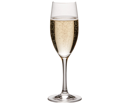 a glass of champagne with bubbles