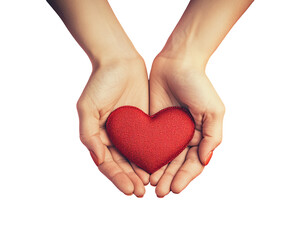 Obraz premium a pair of hands holding a red heart