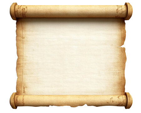 a scroll of parchment with a blank space