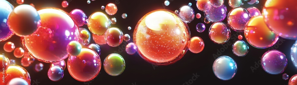 Poster dynamic quantum computing event glowing quantum core surrounded by holographic mo in a futuristic en