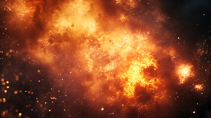 Fototapeta premium Fiery Explosion: Abstract Background of Burning Embers and Sparks