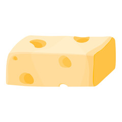 Piece of cheese isolated on white background. Tasty slice of fresh cheese. Cheese icon