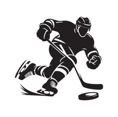 ice hockey player silhouettes  illustration vector