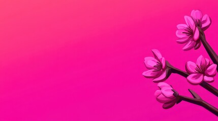 Obraz premium Vibrant pink blossoms against a soft gradient background