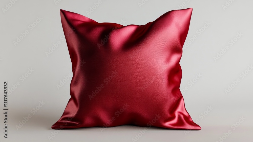 Poster an exquisite red decorative cushion sits elegantly on a neutral surface, showcasing its soft texture
