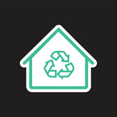 Energy & Ecology Icons. Reuse or recycling factory icon