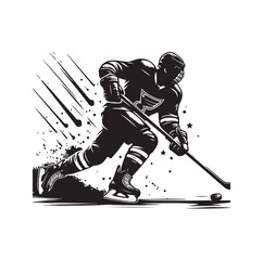 ice hockey silhouettes  illustration vector