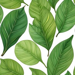 Green Leaf Seamless Pattern: A vibrant and refreshing seamless pattern featuring lush, green leaves. Perfect for adding a touch of nature to your designs. 