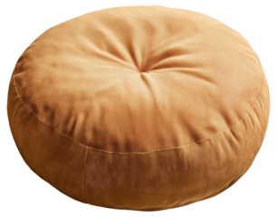PNG Round brown pouf cushion