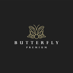 Luxury Beauty butterfly logo with line art style