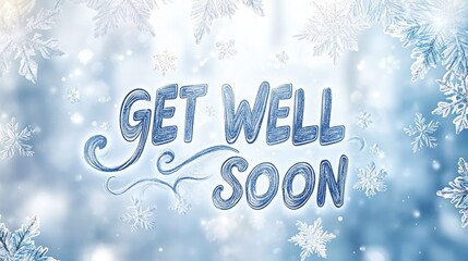Get Well Soon Christmas, New Year Winter greeting card, AI Generated
