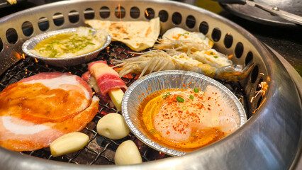 Korea traditional grilled pork meat