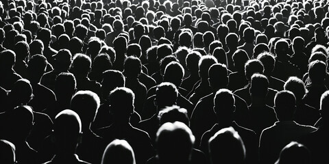 Obraz premium a group of people in a crowd