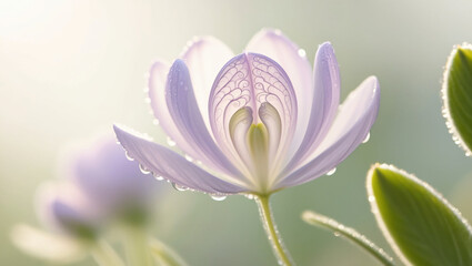 Obraz premium lavender flower blooming in the morning, created by generative AI