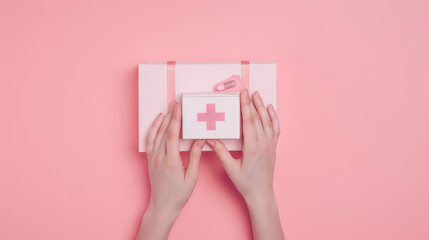 hands holding first aid kit