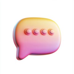 Fototapeta premium chat bubble icon 3d, against white background 