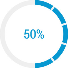 Circle shape progress indicator icon with 10% steps. Collection Of Circular Progress Bars Timer Icon. Circle Indicators vector illustration.