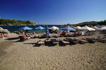 Fototapeta premium holidays destination , Antony Quinn beach in Rhodes , Greece