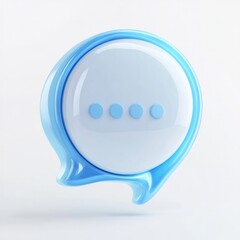 Fototapeta premium a round chat message bubble. Blue and white