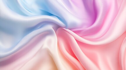 Obraz premium Soft, flowing, ombre silk fabric in pastel colors.