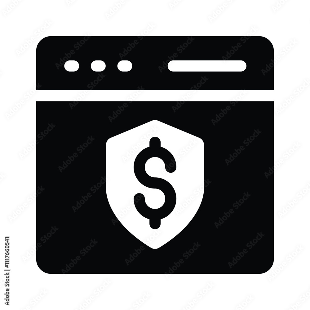 Wall mural a webpage with a dollar, representing secure online transactions