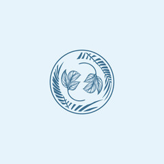 tropical leave logo vector