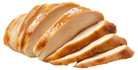 PNG Sliced roasted chicken breast pieces