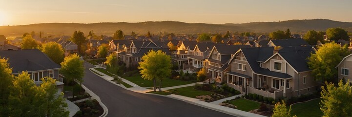 suburban street residence village