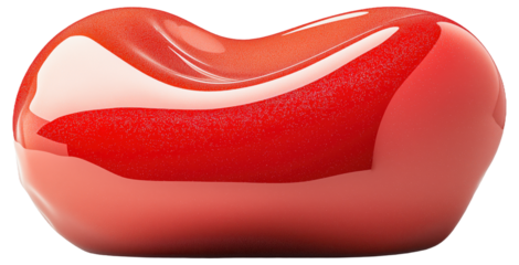 PNG Red jelly bean with shiny surface