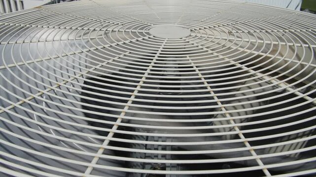 Industrial air conditioning systems on the roof of the building