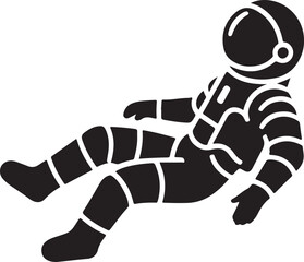 Stunning silhouette of an astronaut gracefully floating in space