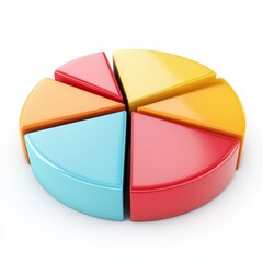 Obraz premium A colorful pie chart with segmented sections, representing data distribution in a visually engaging manner.