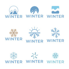 Winter snowflake logo. Snowflake logo illustration.